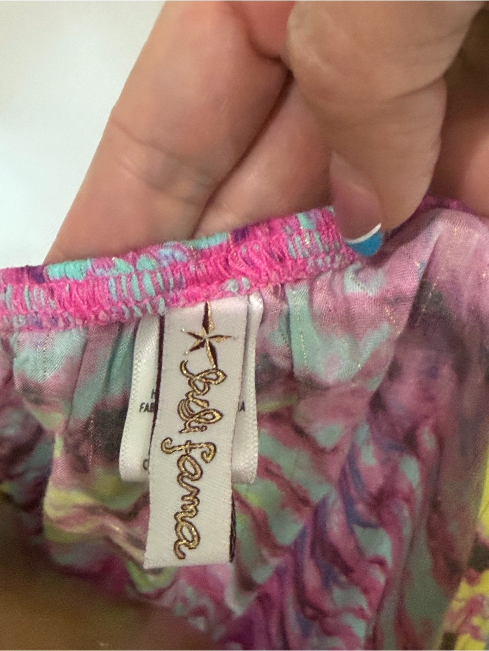 Luli Fama Off-Shoulder Cropped Blouse in Purple & Aqua Tie-Dye - Picture 6 of 6